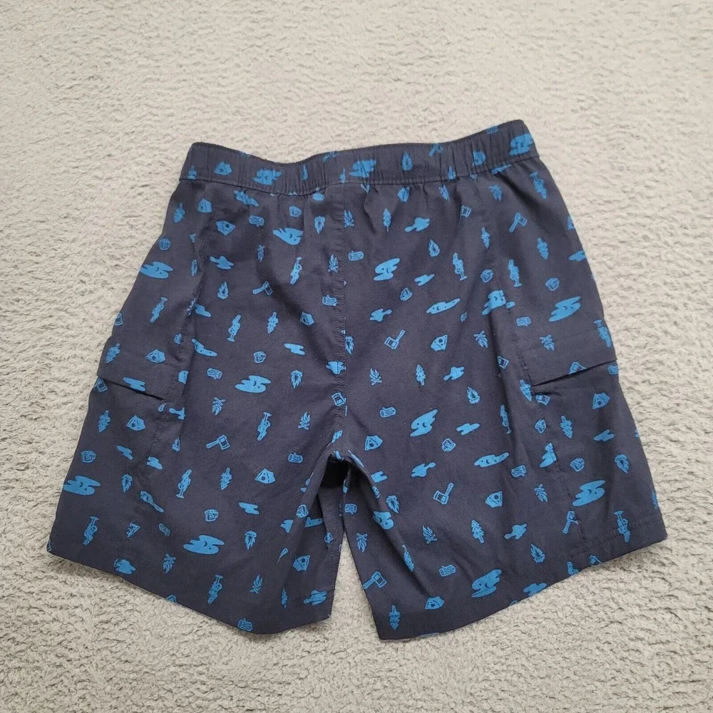 The North Face Shorts Mens Small Blue Outdoors All‎ Over Print Belted Stretch